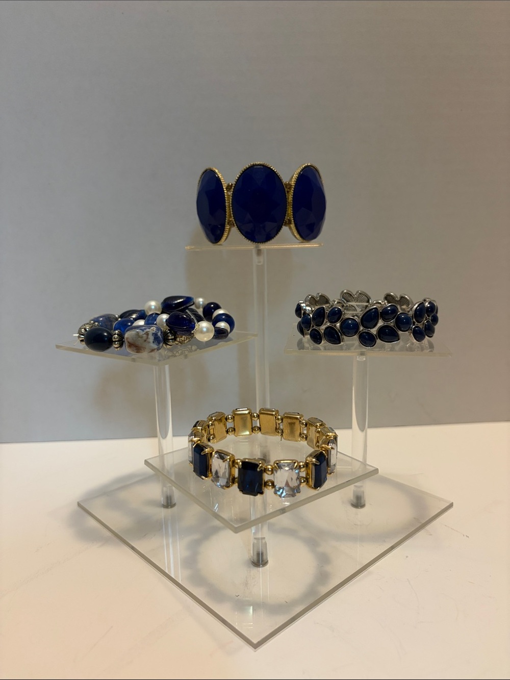 Women's Navy Blue Statement Bracelet - Elegant Fashion Jewelry